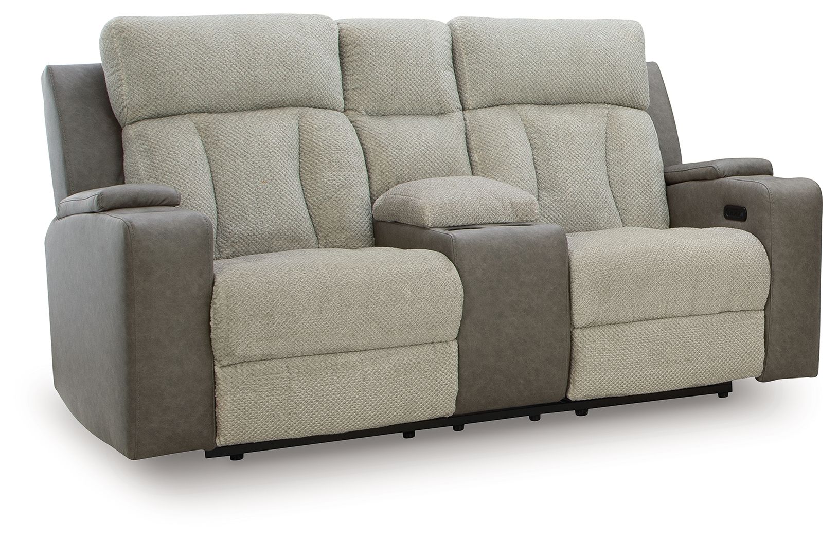 WhipLash - Sisal - Power Reclining Loveseat With Console / Adj Headrest - Hornell Furniture Outlet