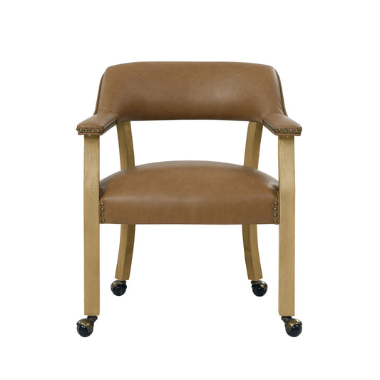 Rylie - Castered Captain's Chair - Camel - Hornell Furniture Outlet