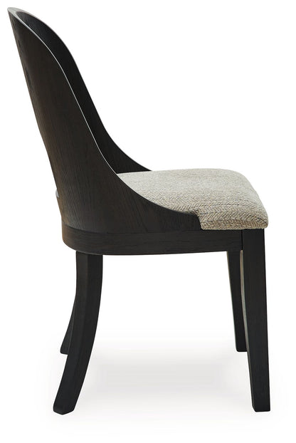 Rowanbeck - Gray / Black - Dining Upholstered Side Chair (Set of 2) - Hornell Furniture Outlet