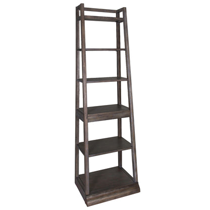 Stone Brook - Leaning Bookcase - Dark Brown - Hornell Furniture Outlet