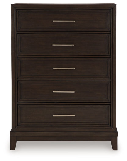Neymorton - Dark Grayish Brown - Five Drawer Chest - Hornell Furniture Outlet