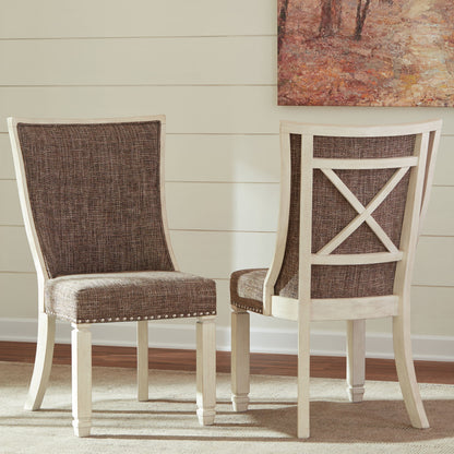 Bolanburg - Dining UPH Side Chair (Set of 2) - Lattice Back - Brown / Beige - Hornell Furniture Outlet