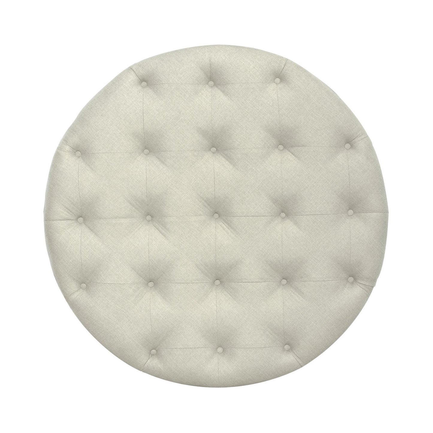 Americana Farmhouse - Round Cocktail Ottoman - Light Brown - Hornell Furniture Outlet