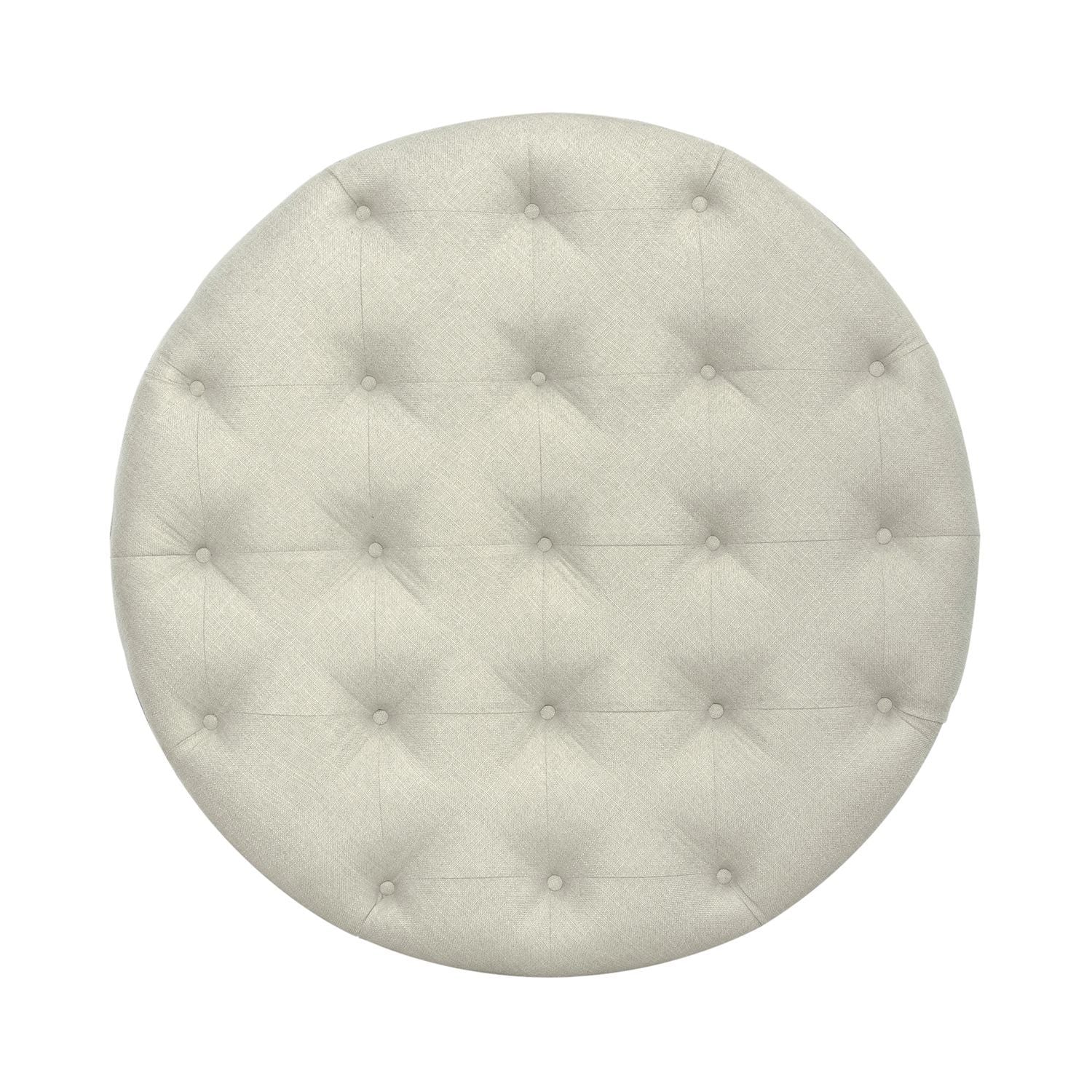 Americana Farmhouse - Round Cocktail Ottoman - Light Brown - Hornell Furniture Outlet