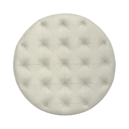 Americana Farmhouse - Round Cocktail Ottoman - Light Brown - Hornell Furniture Outlet