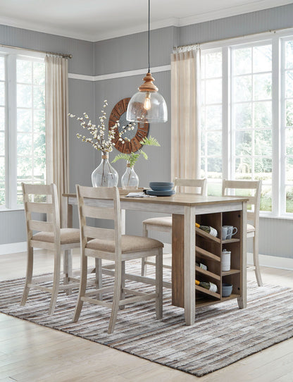 Skempton - Rectangular Counter Table With Storage - White - Hornell Furniture Outlet