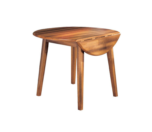 Berringer - Rustic Brown - Round DRM Drop Leaf Table - Hornell Furniture Outlet