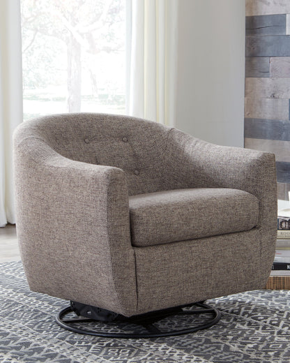 Upshur - Taupe - Swivel Glider Accent Chair - Hornell Furniture Outlet