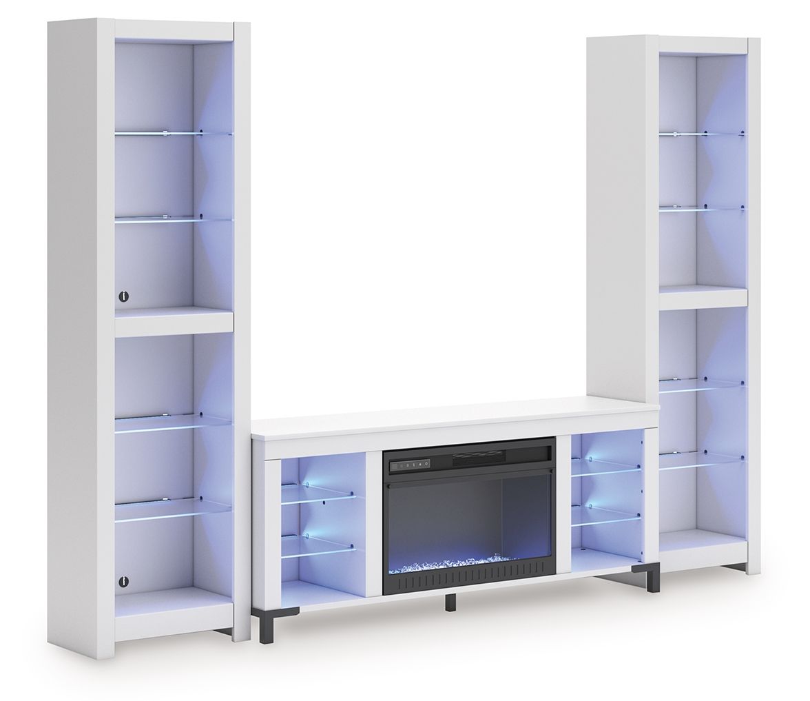Brollevi - White - 3 - Piece Entertainment Center - Hornell Furniture Outlet
