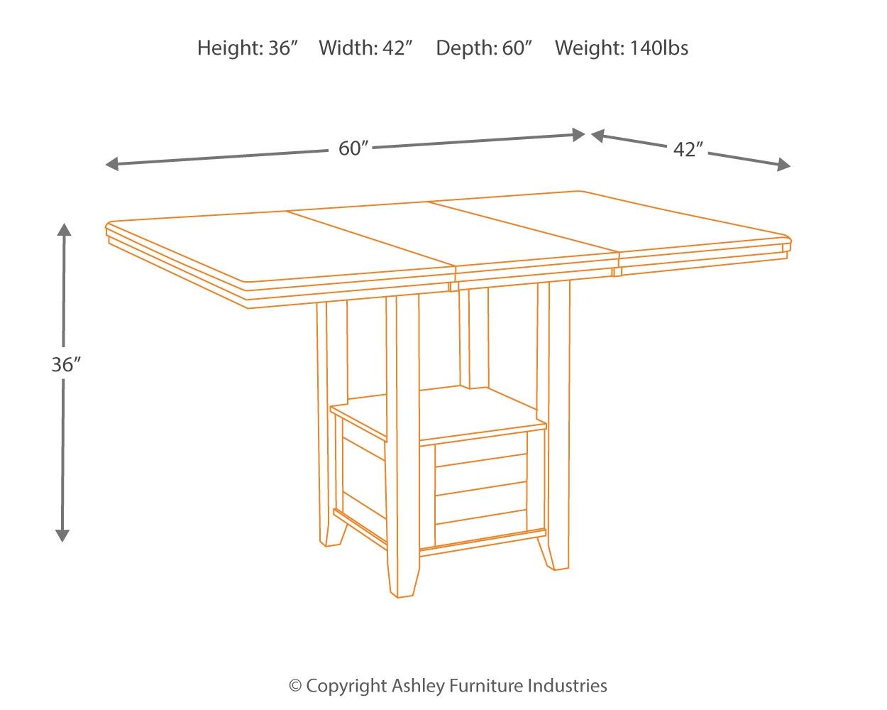 Haddigan - Dark Brown - Rectangular Dining Room Counter Extension Table - Hornell Furniture Outlet