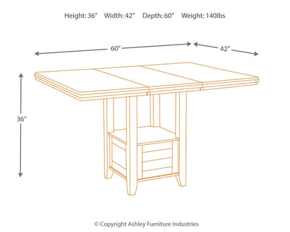 Haddigan - Dark Brown - Rectangular Dining Room Counter Extension Table - Hornell Furniture Outlet