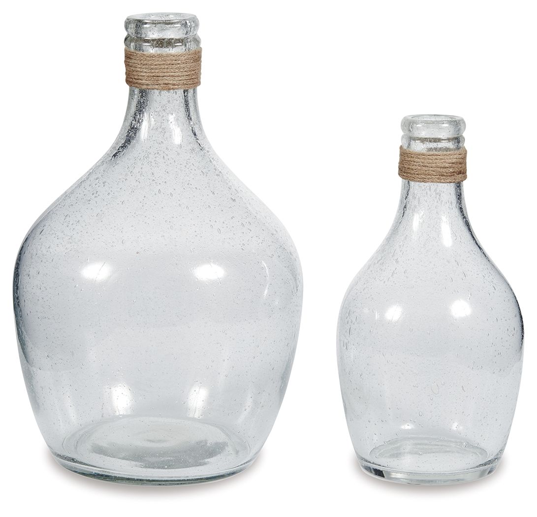 Marcin - Vase Set (Set of 2) - Clear - Hornell Furniture Outlet
