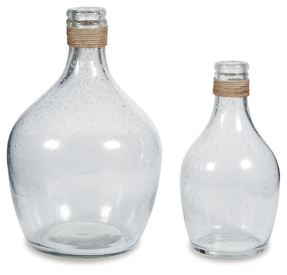 Marcin - Vase Set (Set of 2) - Clear - Hornell Furniture Outlet