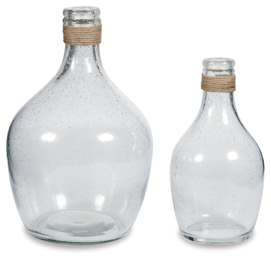 Marcin - Vase Set (Set of 2) - Clear - Hornell Furniture Outlet
