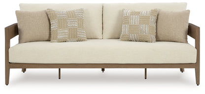 Serene Bay - Dark Brown / White - Sofa With Cushion - Hornell Furniture Outlet
