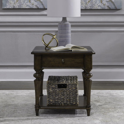 Arden Road - Drawer End Table - Satin Cherry - Hornell Furniture Outlet