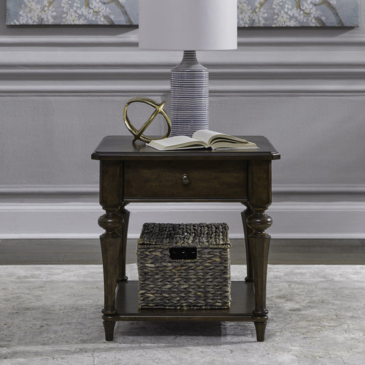 Arden Road - Drawer End Table - Satin Cherry - Hornell Furniture Outlet