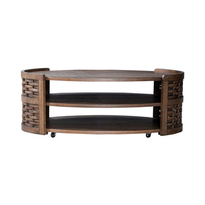 Warren Park - Oval Cocktail Table - Brown - Hornell Furniture Outlet