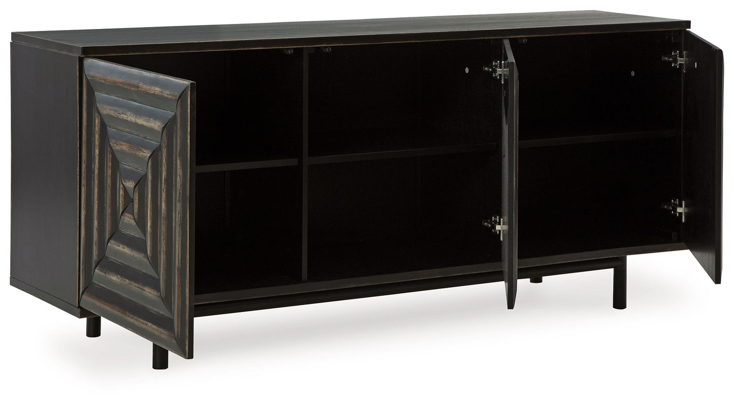 Fair Ridge - Distressed Black - Accent Cabinet - Hornell Furniture Outlet
