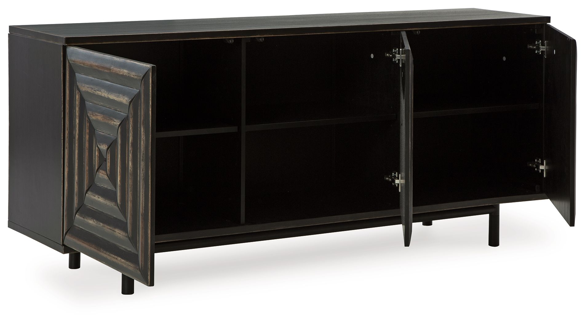 Fair Ridge - Distressed Black - Accent Cabinet - Hornell Furniture Outlet