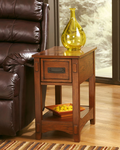 Breegin - Brown - Chair Side End Table - 1 Drawer - Hornell Furniture Outlet