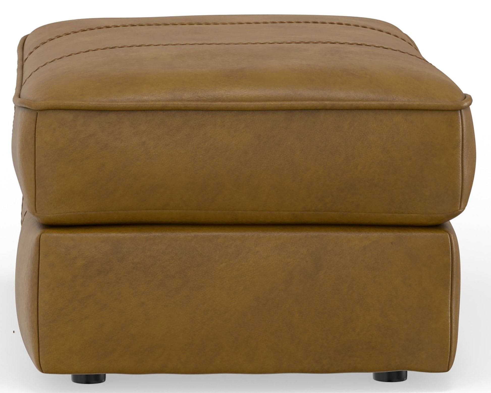 Corvara - Top Grain Italian Leather Match Ottoman - Caramel - Hornell Furniture Outlet