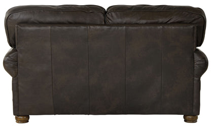 Roberto - Leather Loveseat - Cocoa - Hornell Furniture Outlet