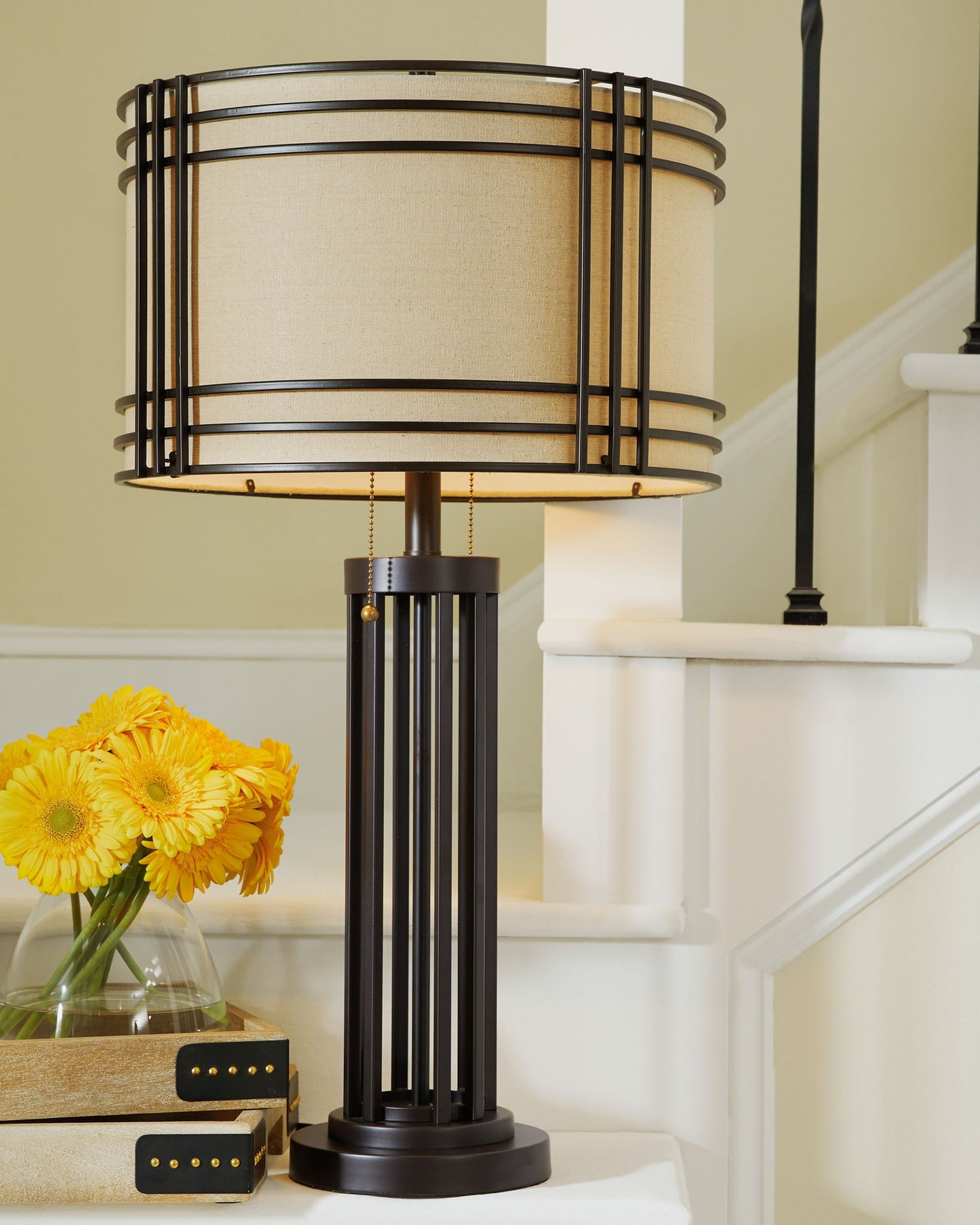 Hanswell - Dark Brown - Metal Table Lamp - Hornell Furniture Outlet