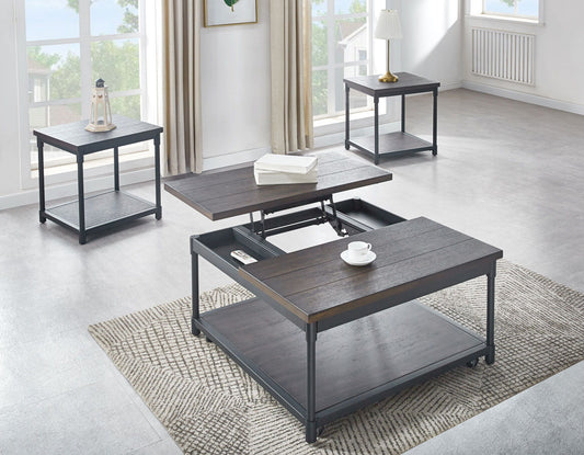 Prescott - 3 Piece Table Set - Brown - Hornell Furniture Outlet