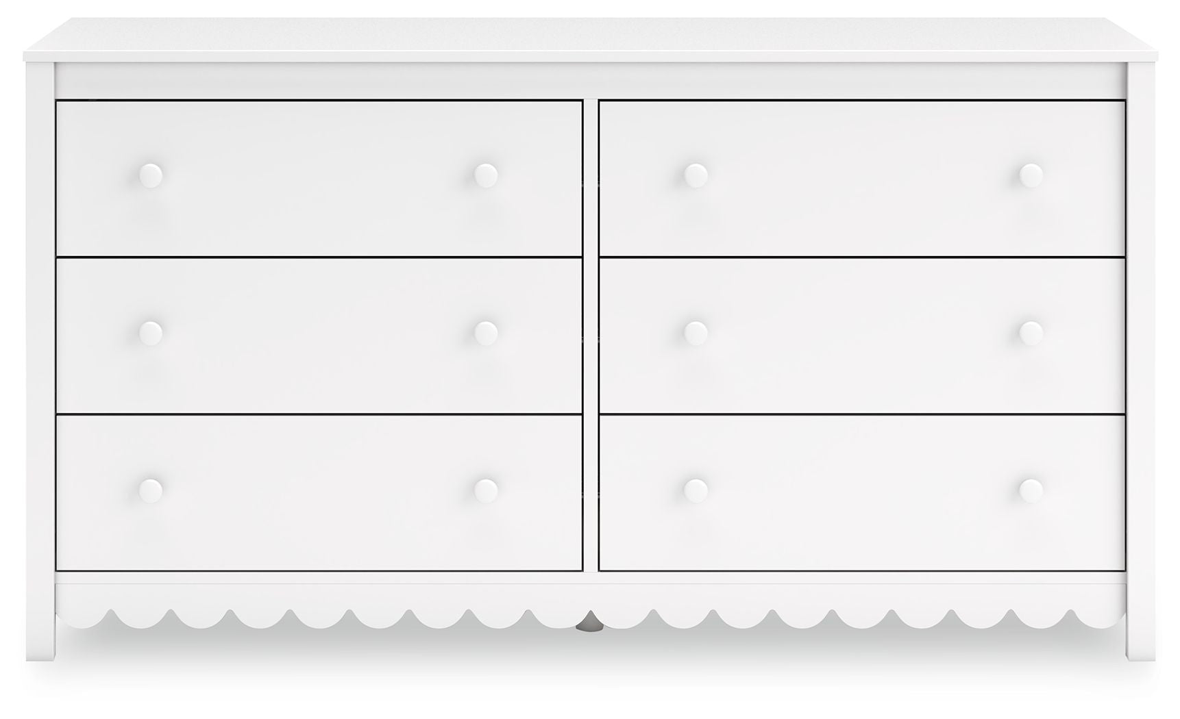 Hallityn - White - Six Drawer Dresser - Hornell Furniture Outlet