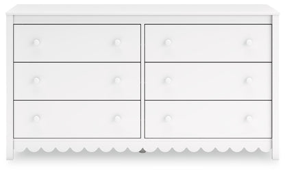 Hallityn - White - Six Drawer Dresser - Hornell Furniture Outlet
