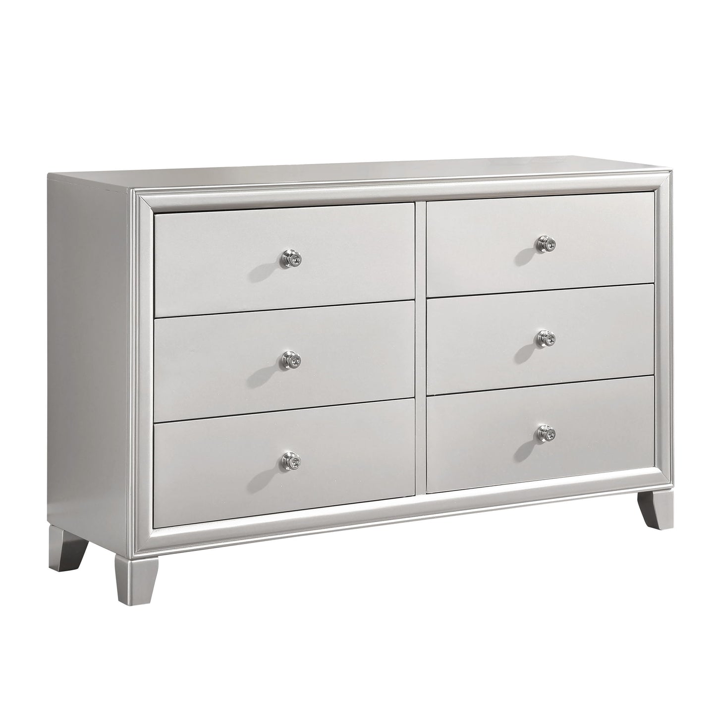 Omni - 5 Piece King Bedroom Set - Pearl Silver - Hornell Furniture Outlet