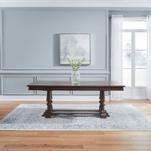 Arden Road - Trestle Table Set - Satin Cherry - Hornell Furniture Outlet