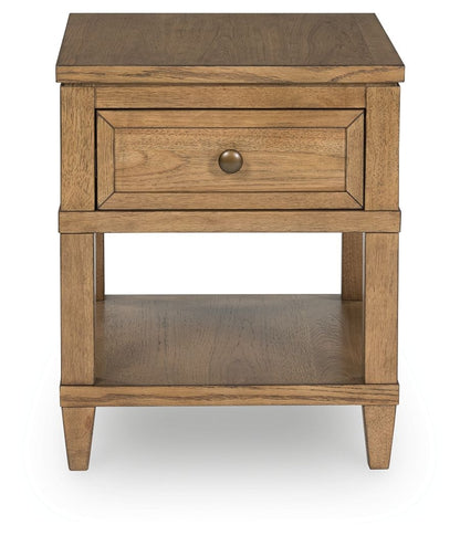 Sharlance - Light Brown - Rectangular End Table - Hornell Furniture Outlet