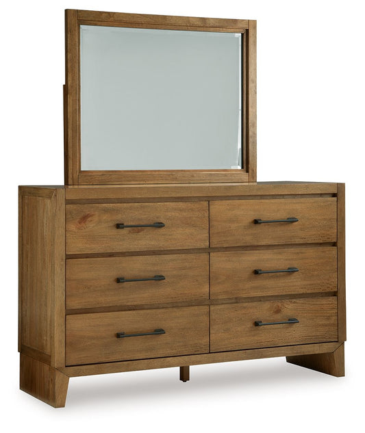 Sherbana - Light Brown - Dresser And Mirror - Hornell Furniture Outlet