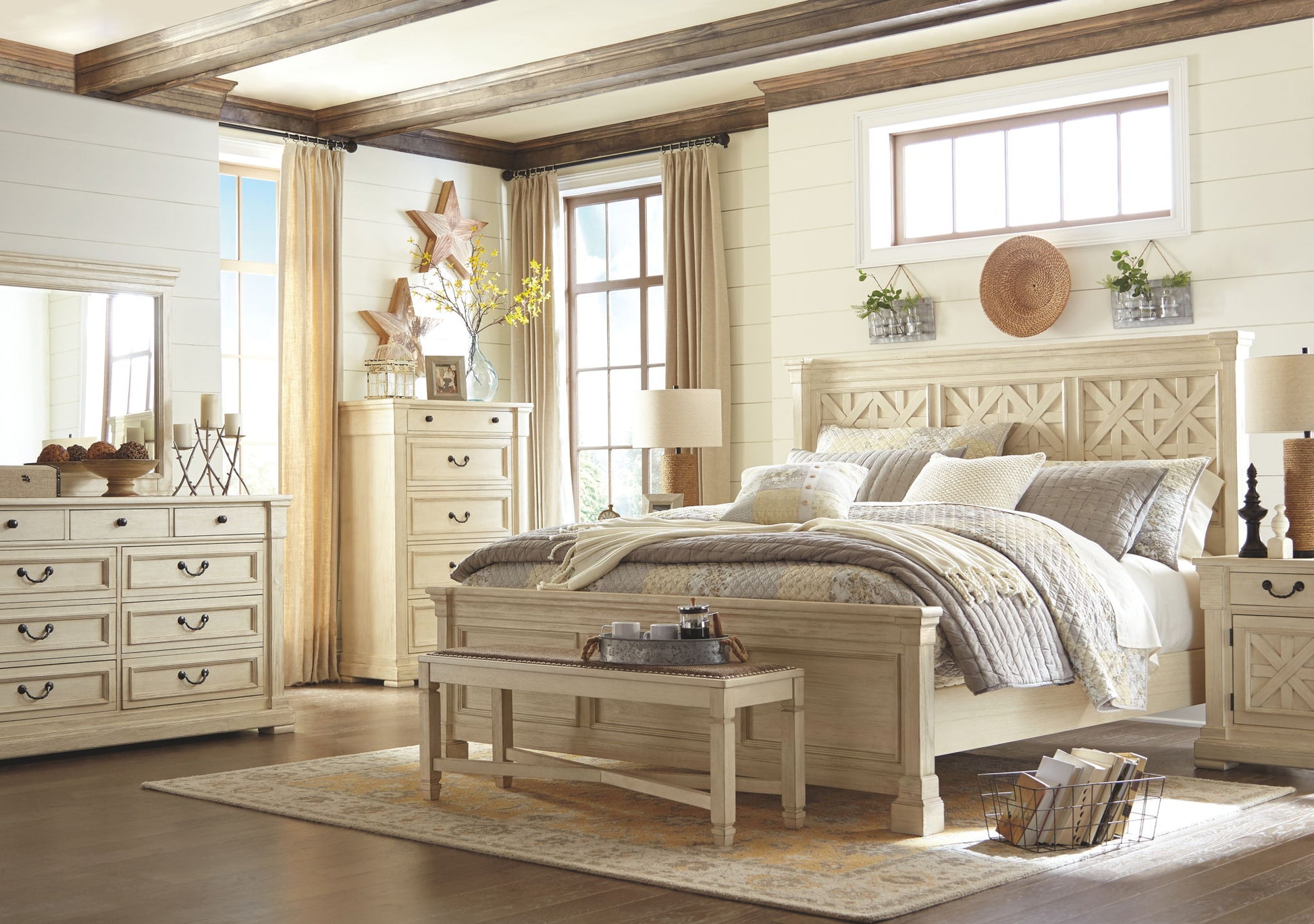 Bolanburg - Beige - Large UPH Dining Room Bench - Hornell Furniture Outlet