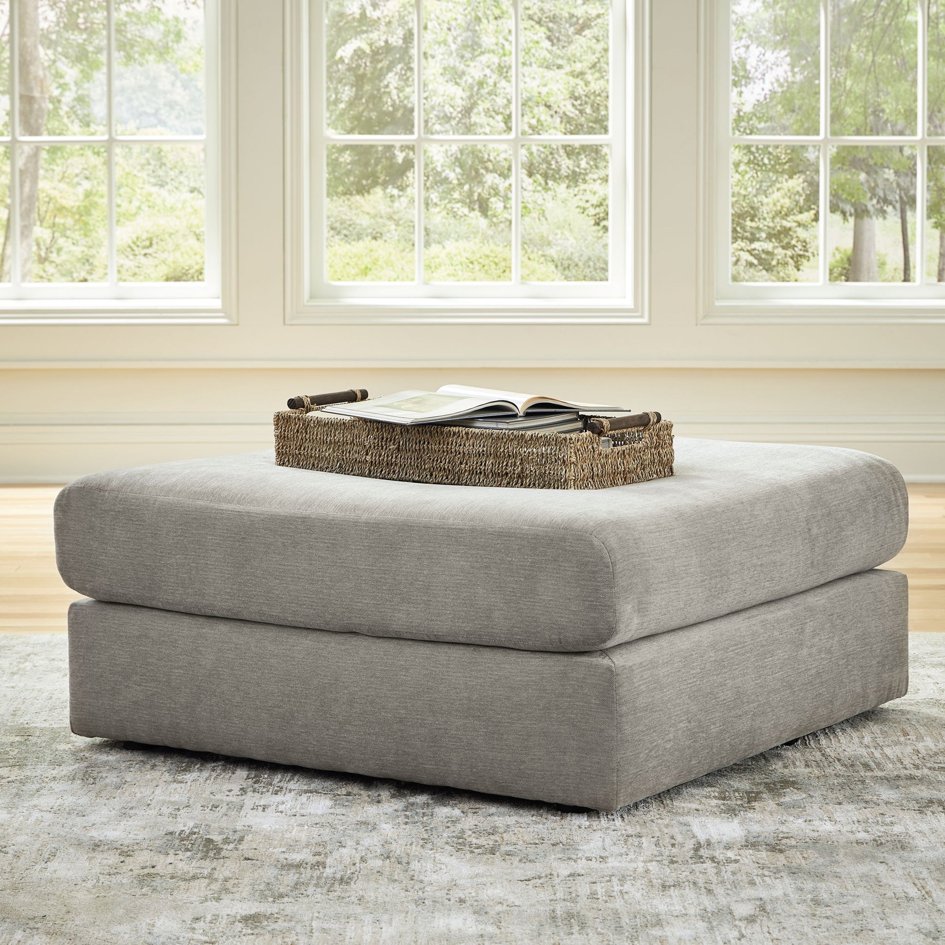 Avaliyah - Ash - Oversized Accent Ottoman - Hornell Furniture Outlet