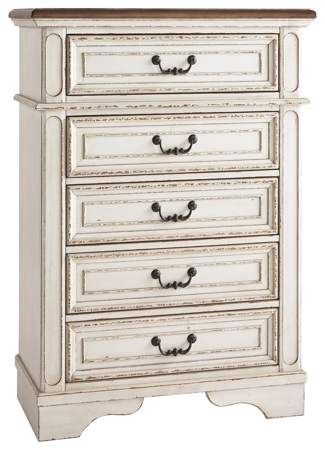 Realyn - Chipped White - Chest - Hornell Furniture Outlet