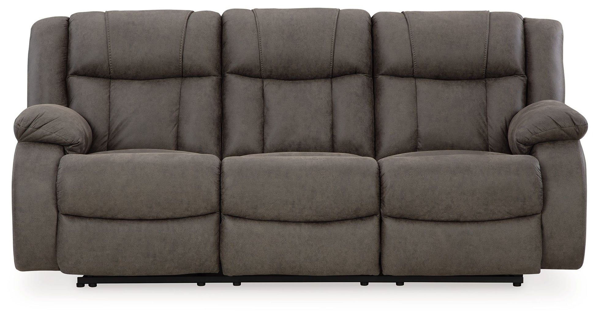 First Base - Gunmetal - Reclining Sofa - Hornell Furniture Outlet