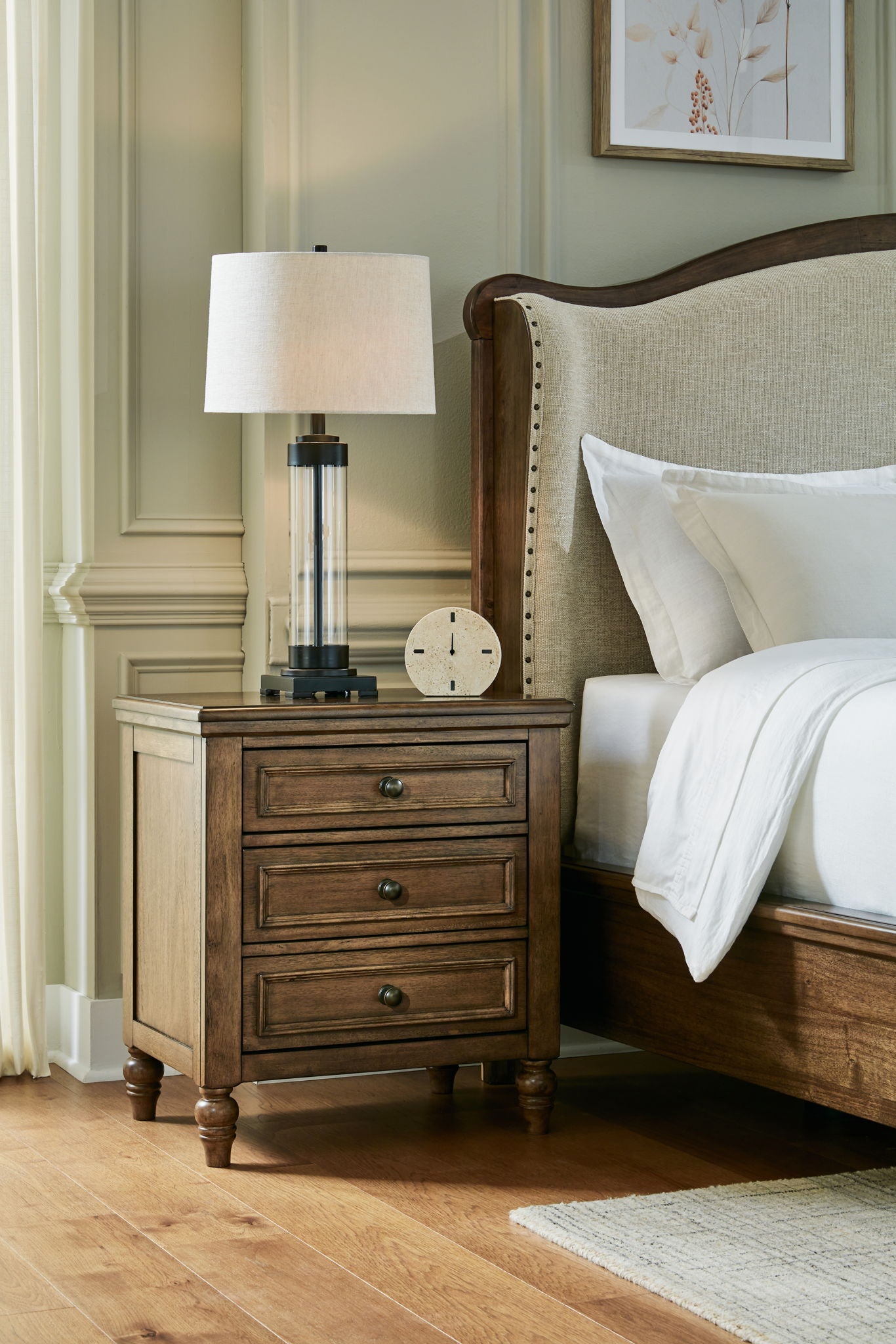 Sturlayne - Brown - Three Drawer Night Stand - Hornell Furniture Outlet