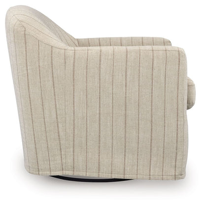 Valwick - Swivel Accent Chair - Cream / Brown - Hornell Furniture Outlet