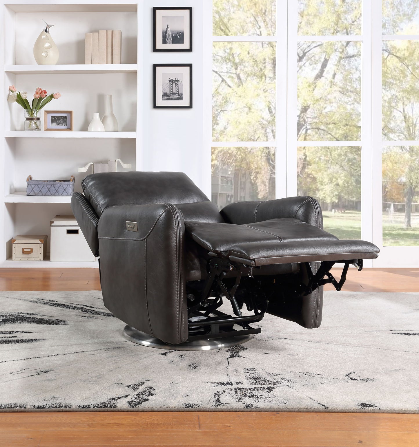 Athens - 360 Swivel Triple - Power Chair - Black - Hornell Furniture Outlet