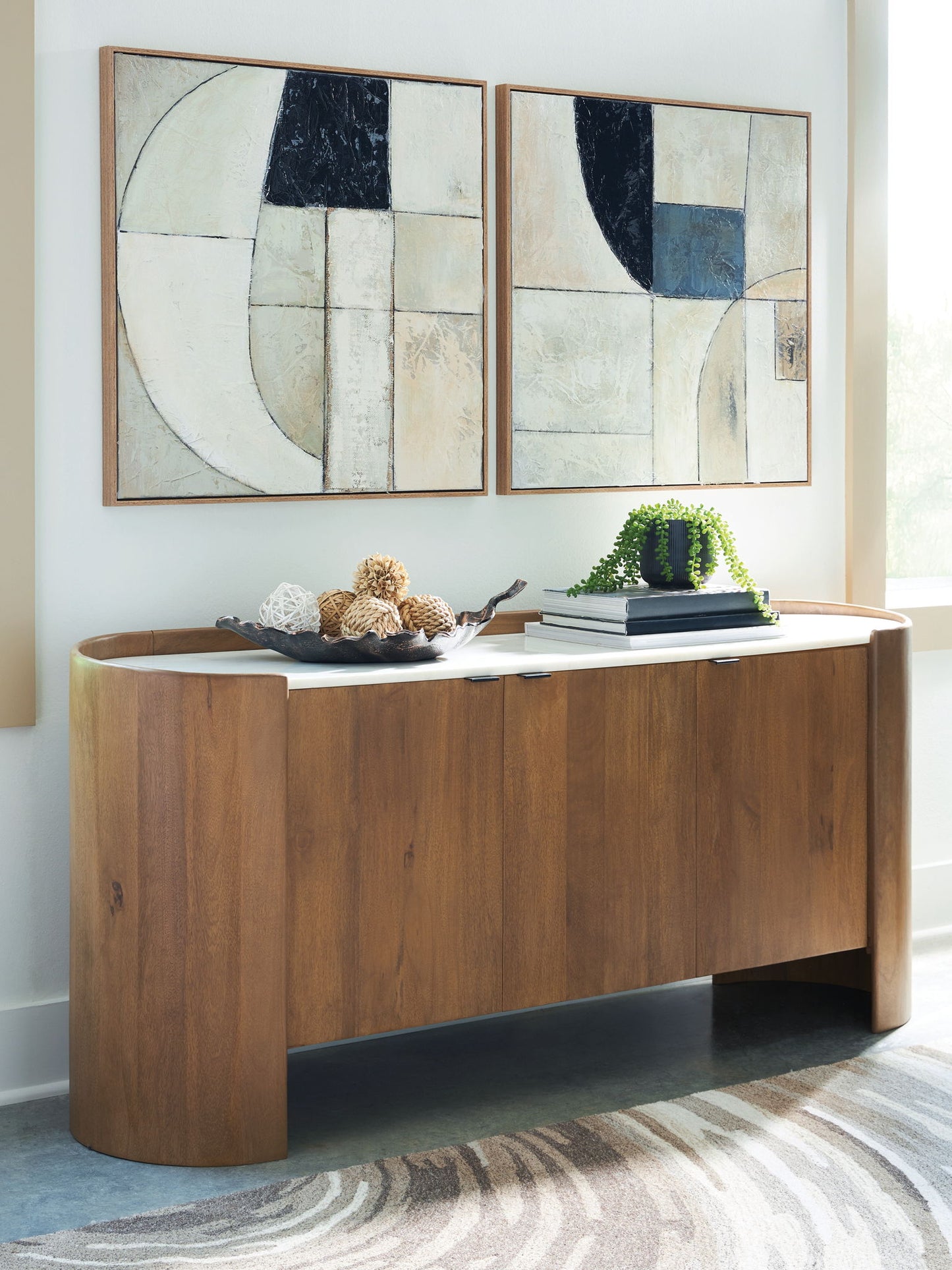 Fitzroy - Brown / White - Accent Cabinet - Hornell Furniture Outlet