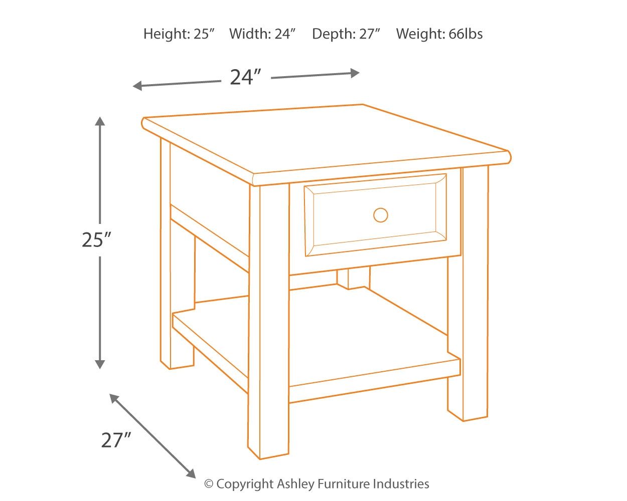 Tyler Creek - Grayish Brown / Black - Rectangular End Table - Hornell Furniture Outlet
