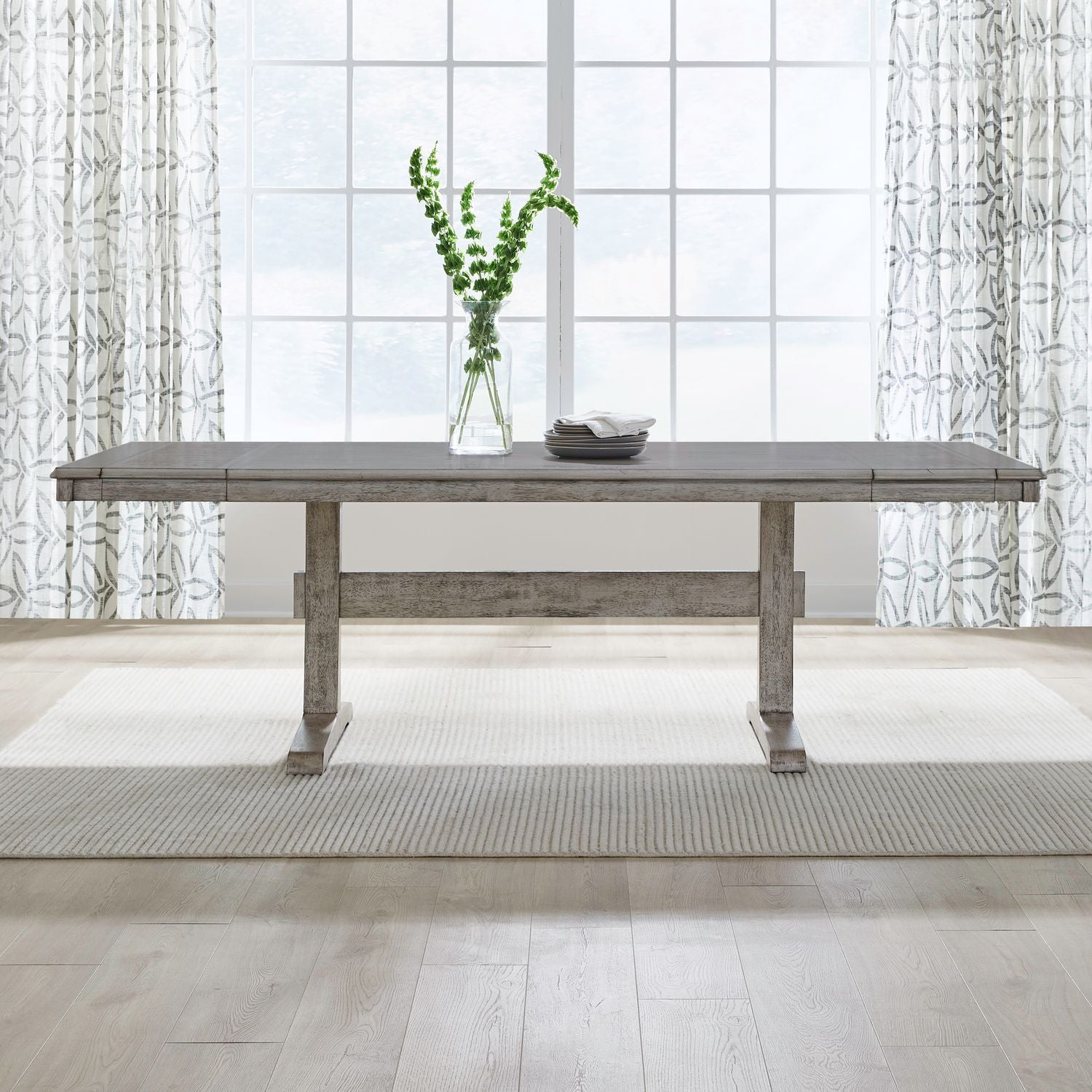Hallendale - Trestle Table - White - Hornell Furniture Outlet