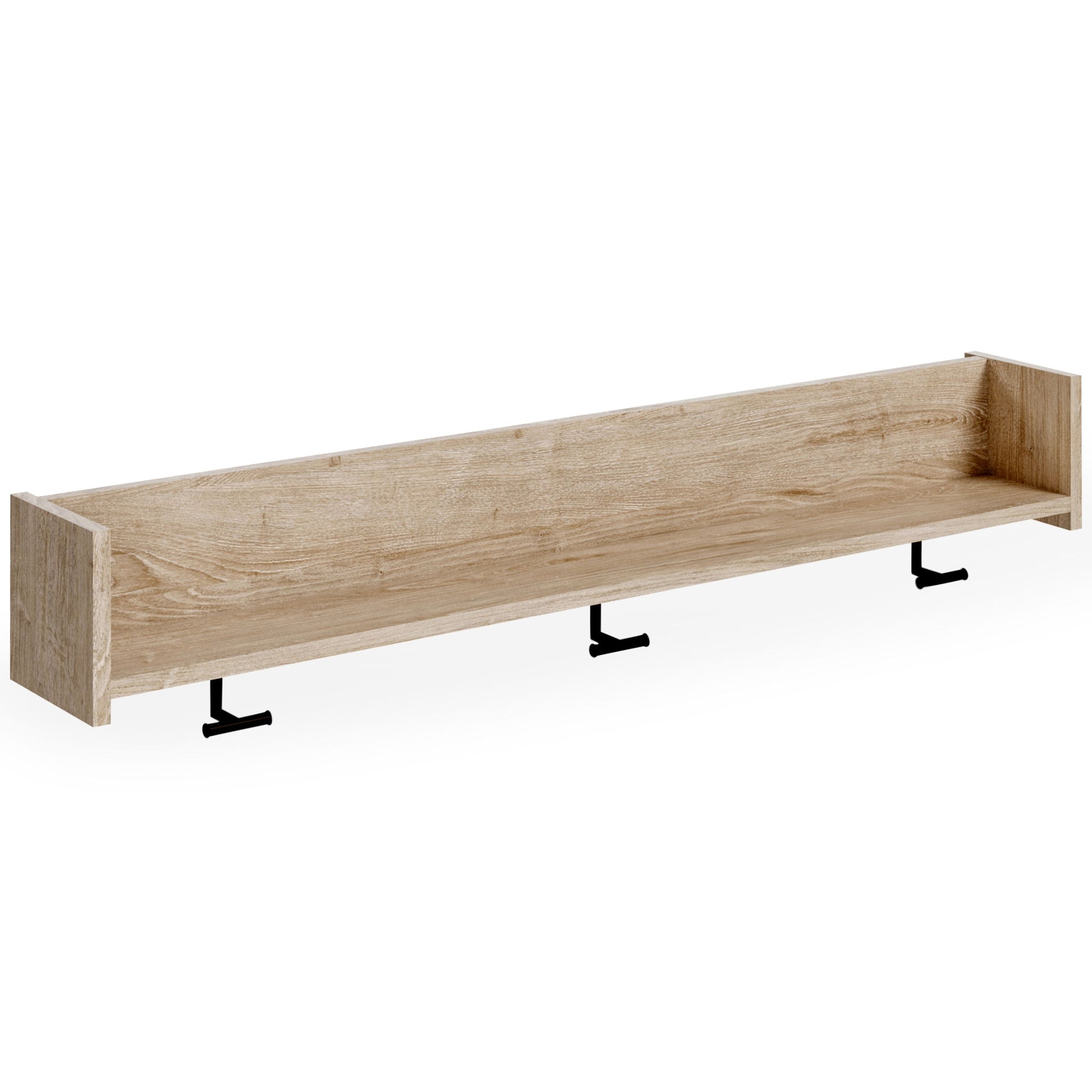 Oliah - Natural - Wall Mounted Coat Rack w/Shelf - Hornell Furniture Outlet
