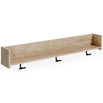 Oliah - Natural - Wall Mounted Coat Rack w/Shelf - Hornell Furniture Outlet