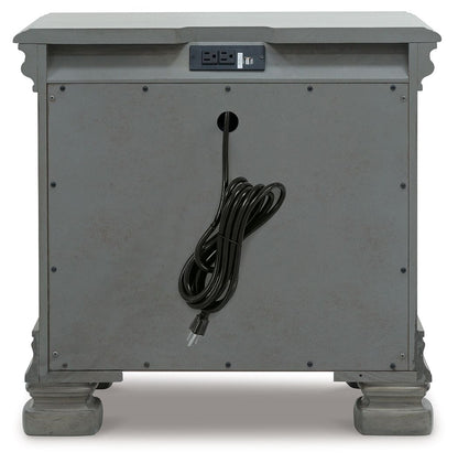 Lexorne - Gray - Three Drawer Night Stand - Hornell Furniture Outlet