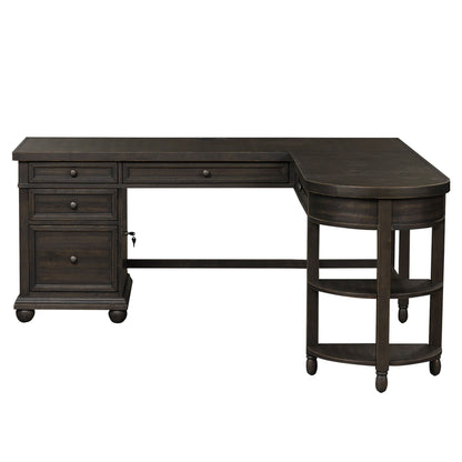 Harvest Home - L Shaped Desk - Black - Hornell Furniture Outlet