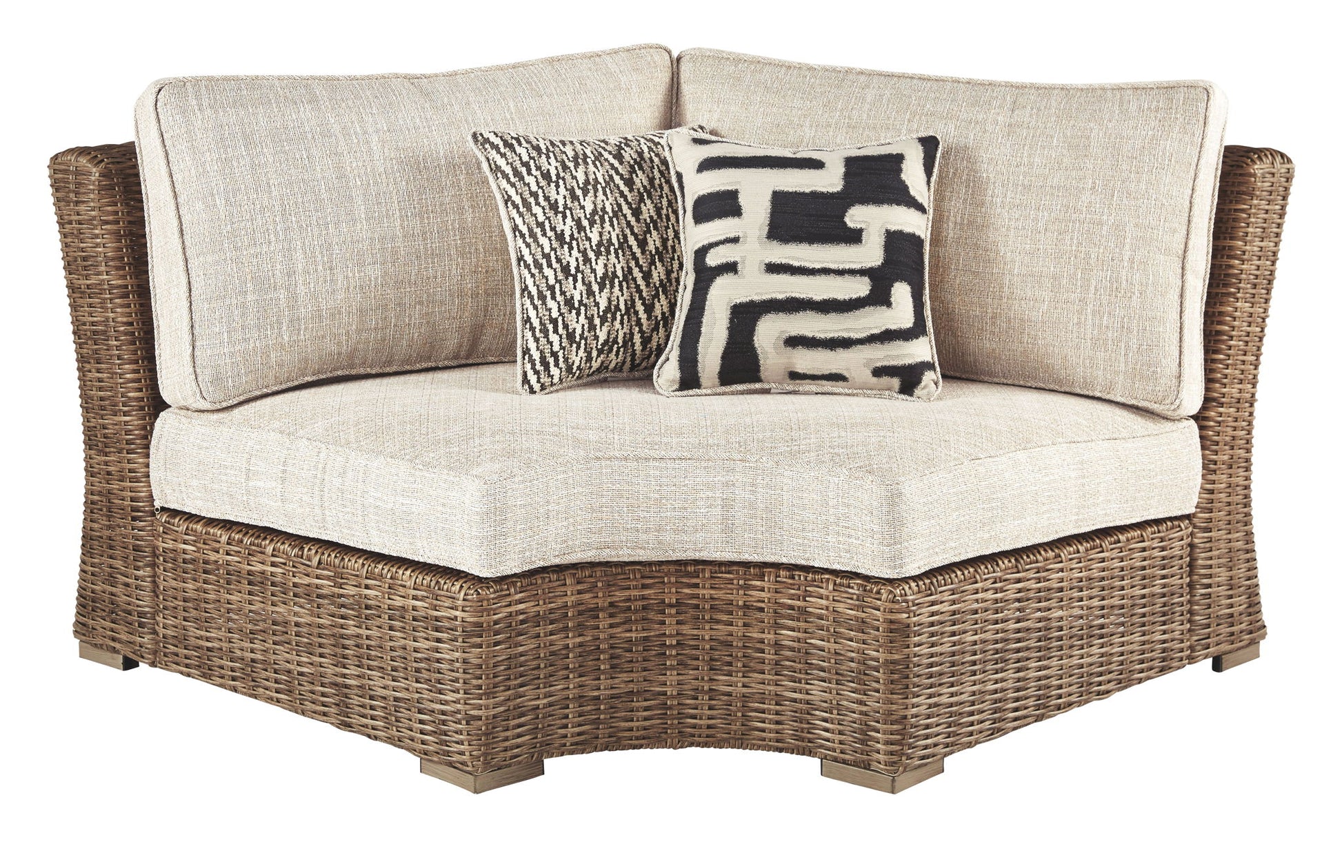 Beachcroft - Beige - Curved Corner Chair w/Cushion - Hornell Furniture Outlet